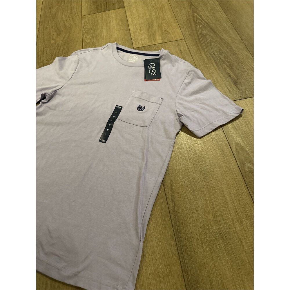 Chap's Men's Coastland Wash Pocket Logo Tee Lavender Small NEW